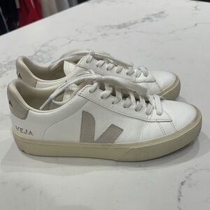 Veja White and Cream Casual Sneakers